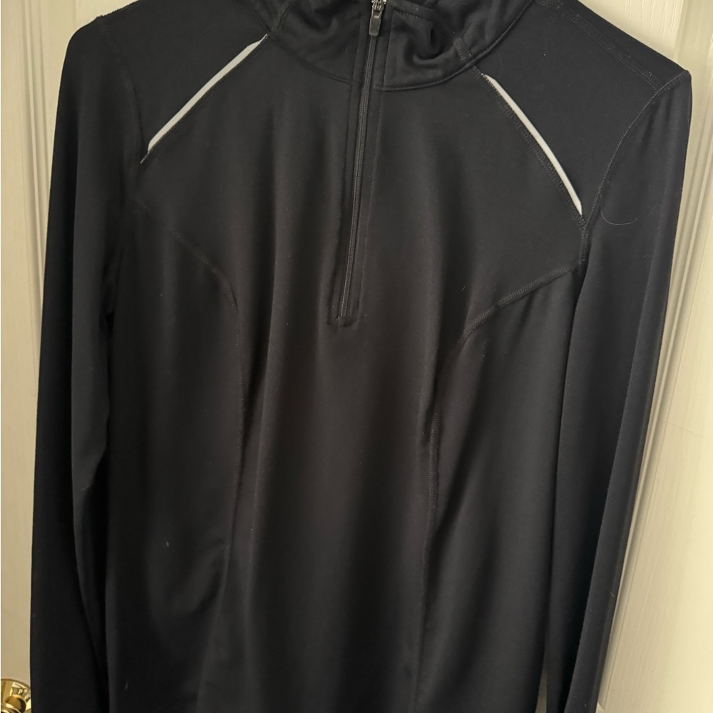 Xersion Black Performance Quarter-Zip Jacket with Reflective Trim